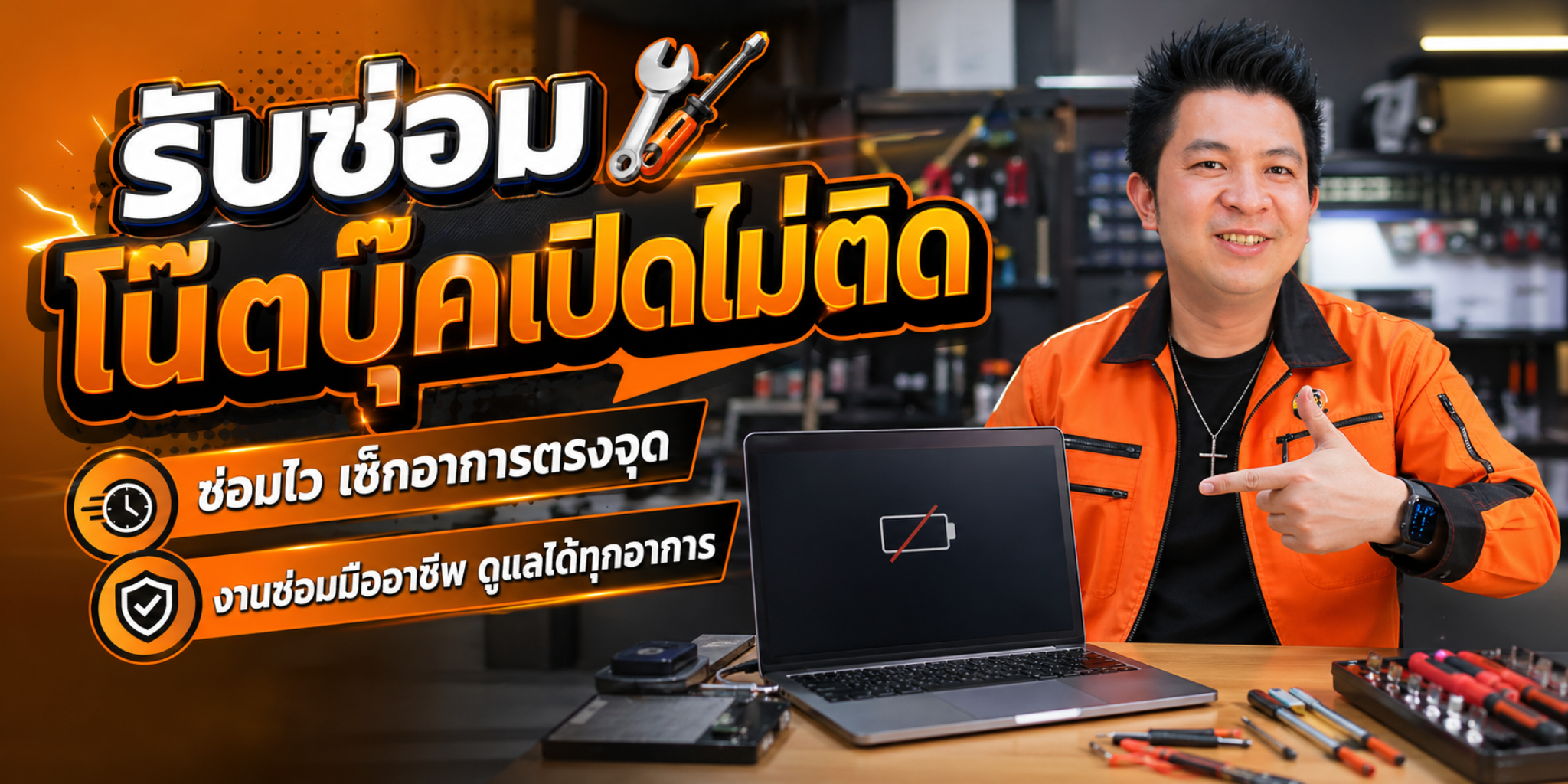 รับซ่อมโน๊ตบุ๊คเปิดไม่ติด