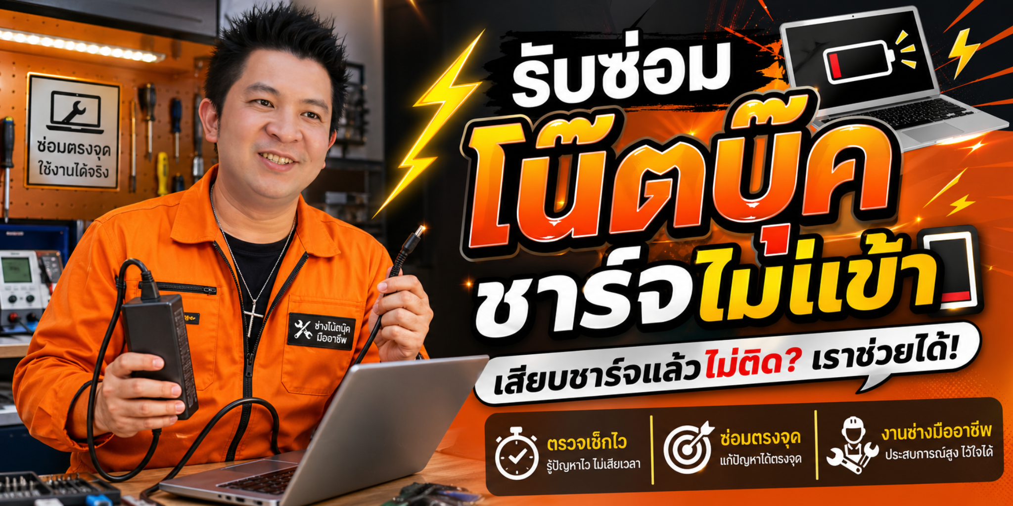 รับซ่อมโน๊ตบุ๊คชาตร์ไม่เข้า