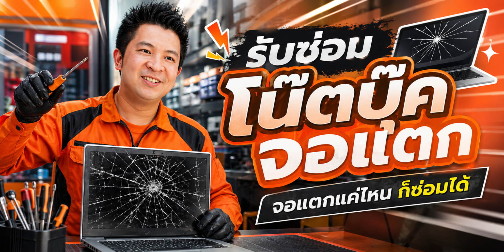 รับซ่อมโน๊ตบุ๊คจอแตก